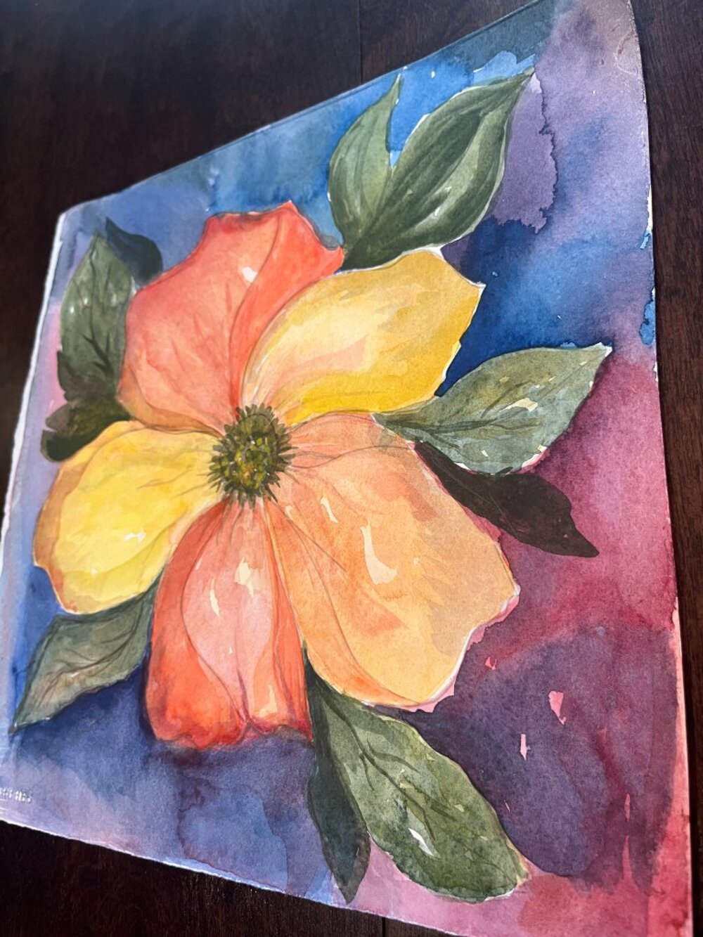 ART Hand Painted  Watercolour  Dogwood Flower Painting  Botanical Wall Art